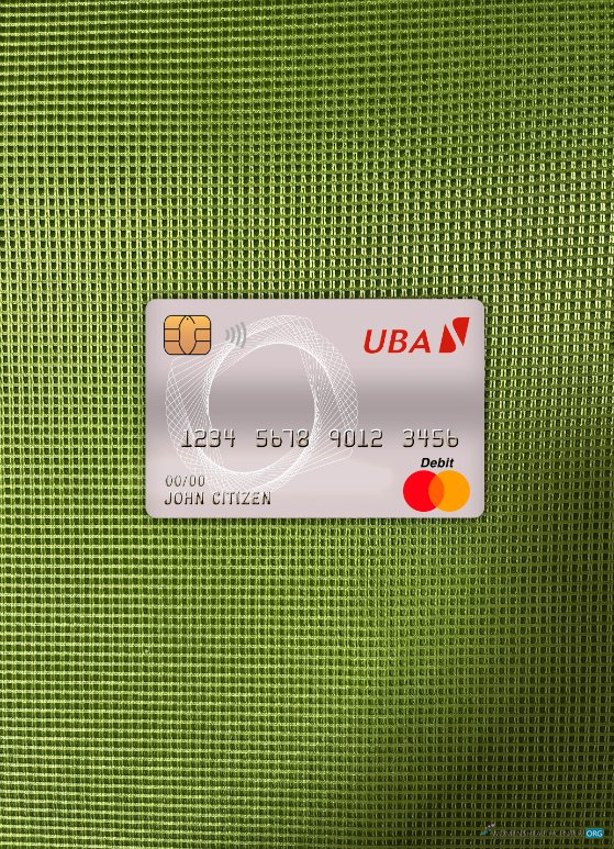 Download Cameroon UBA bank master debit card photolook front Photoshop template
